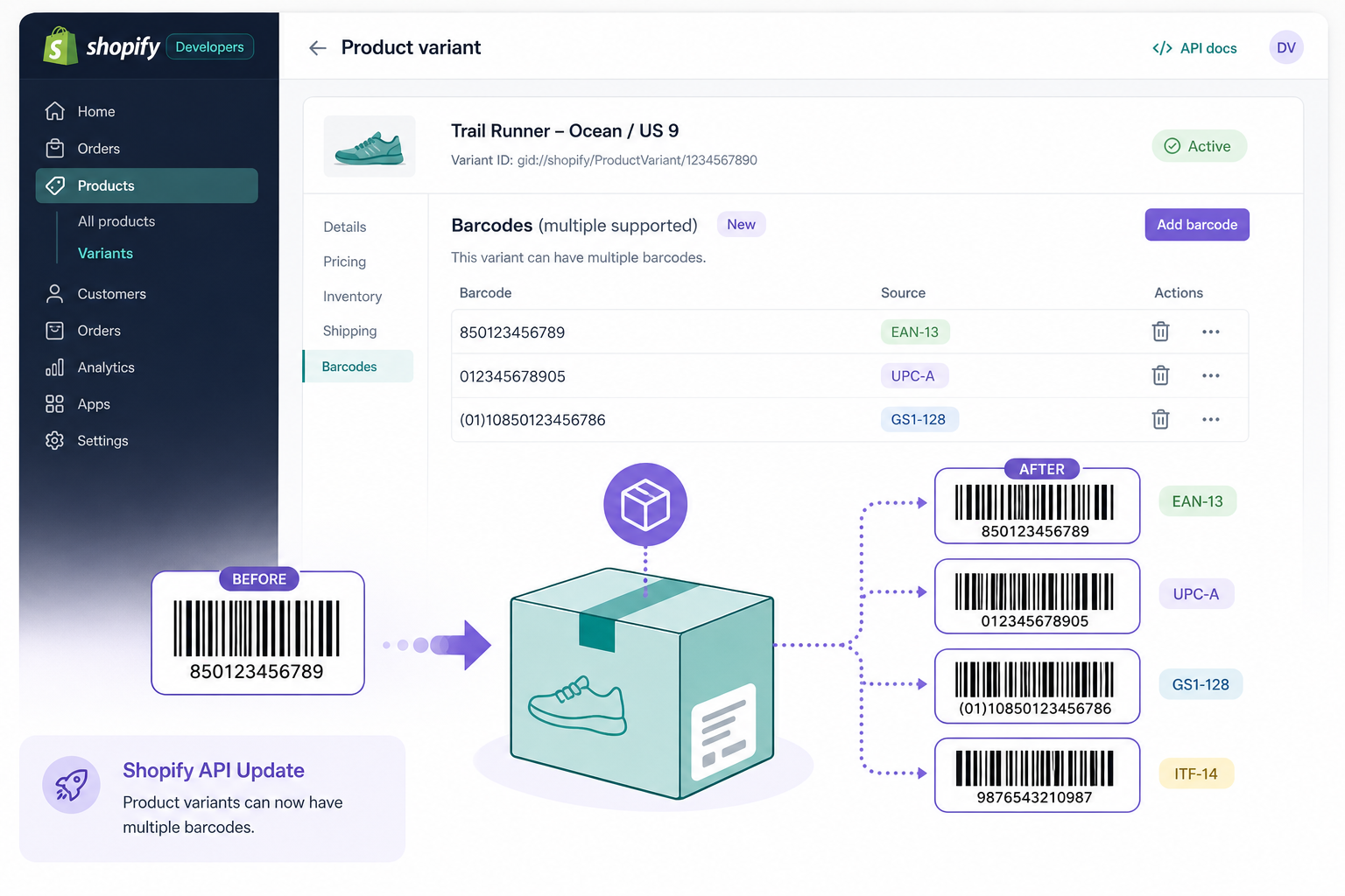 Shopify Finally Lets Variants Have More Than One Barcode. Here’s the Catch.